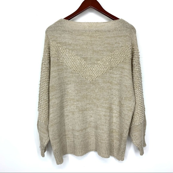 Coco & Jaimeson Oversized Boucle Loop Knit Textured Crewneck Sweater Size Medium - Picture 2 of 15